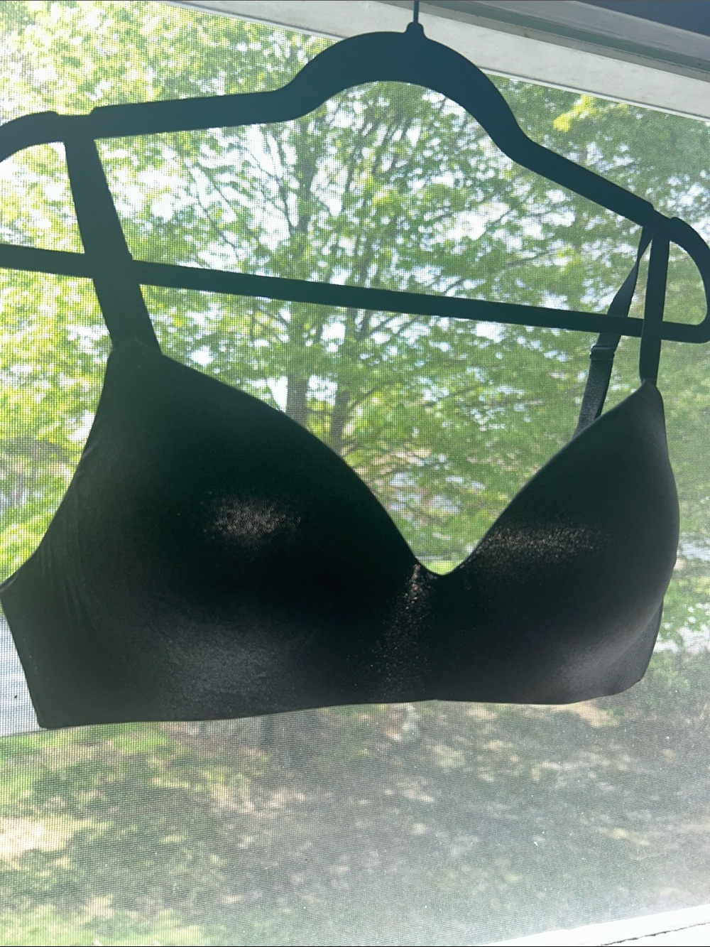 Victoria's Secret Black Glittery Smooth Wireless T-Shirt Bra